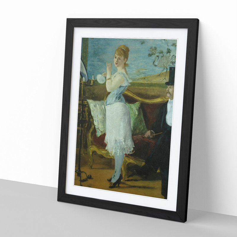 Nana by Edouard Manet - Picture Frame Painting, 36cm H x 27cm W x 2cm D, Black Framed