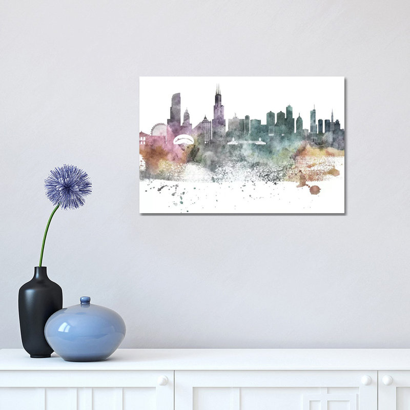 Philadelphia Pastel Skylines, H 12 po x l 18 po x P 1,5 po, Chicago
