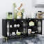 Buffet à portes en acrylique - rangement noir pour la salle à manger, la chambre à coucher et les meubles pratiques, polyvalents et modernes avec placard dans la chambre à coucher, cuisine spacieuse, design
