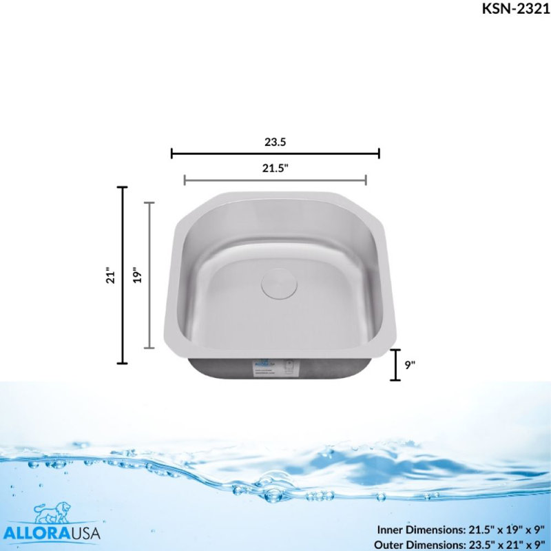 23.5'' L Single Bowl Stainless Steel Kitchen Sink