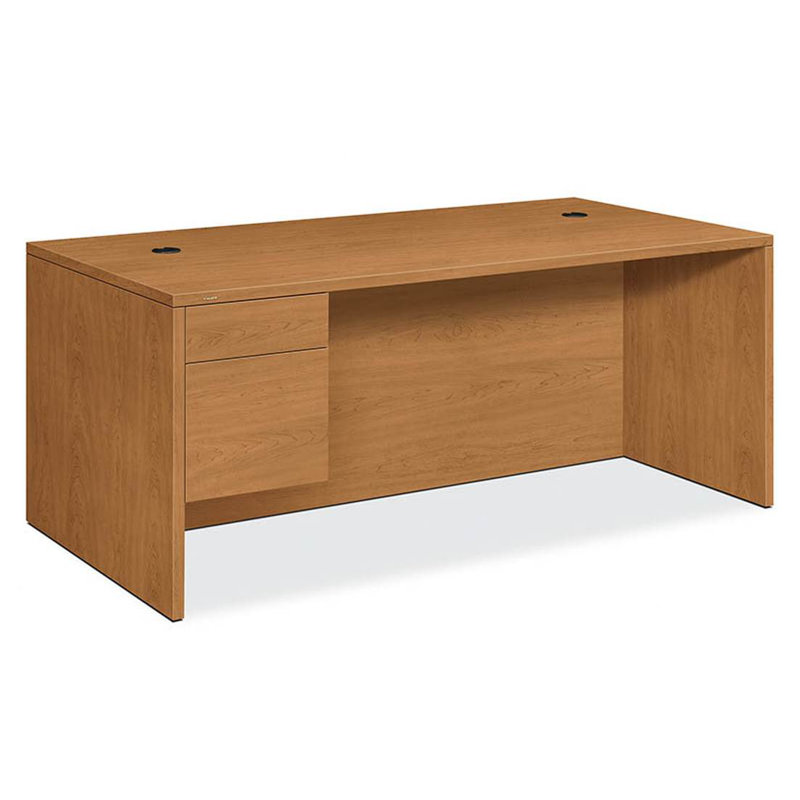 Harvest Brown 72" Executive Desk with Filing Cabinet and Drawers