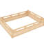 Structure de lit plateforme grand format avec garde-corps, lattes en pin, en bois et à profil bas, matériau de pleine longueur pour profil de nuit reposant, look moderne au sol, aucun sommier requis