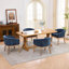 Chaises de salle à manger demi-tonneau rembourrées de style Mid-Century avec accoudoirs, chaises de cuisine et de salle à manger en chenille de ferme avec structure en bois franc naturel, chaises d'appoint l 19 po