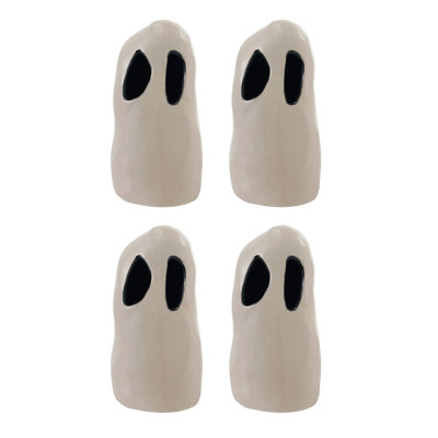 Stoneware Ghost Lantern With Cut-Outs