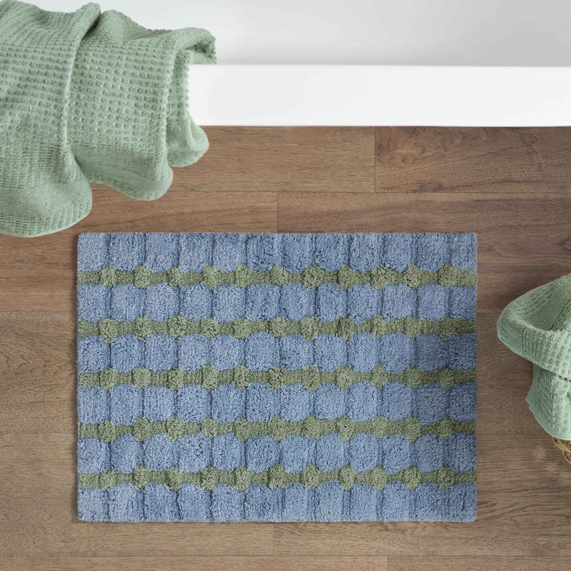 Martex Expression Sculpted Bath Rug, Sky Blue/Sage