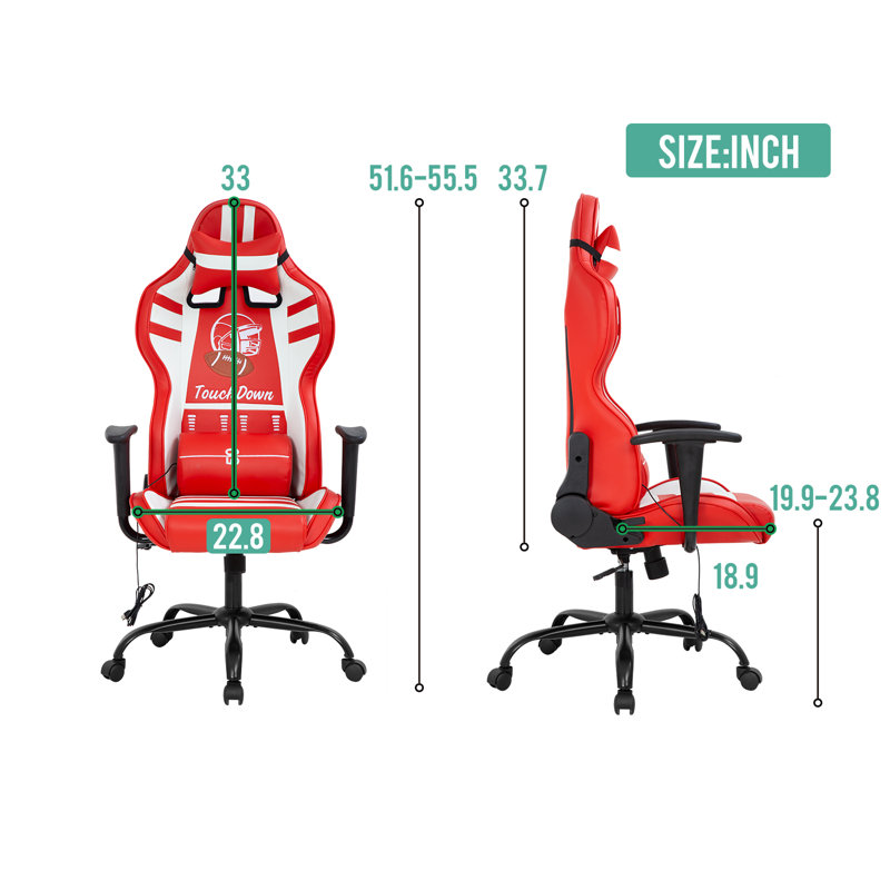 Chaise de jeu PC et de course, Rouge