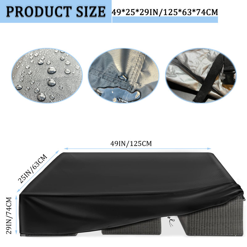 Patio Cover Outdoor Furniture Covers Waterproof Durable Patio Cover For Outdoor Furniture Protection, 29" H x 49" W x 25" D