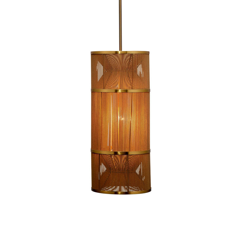 Congruent 1-Light Iron and Cotton Pendant