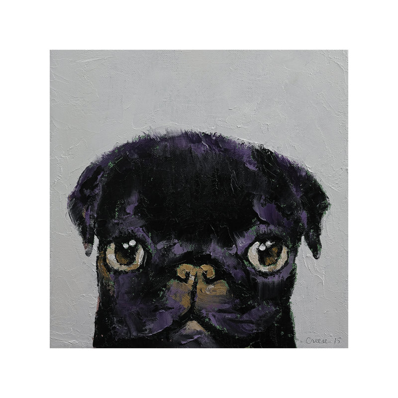 Black Pug by Michael Creese - Wrapped Canvas Painting, 93.98 cm H x 93.98 cm W x 3.175 cm D