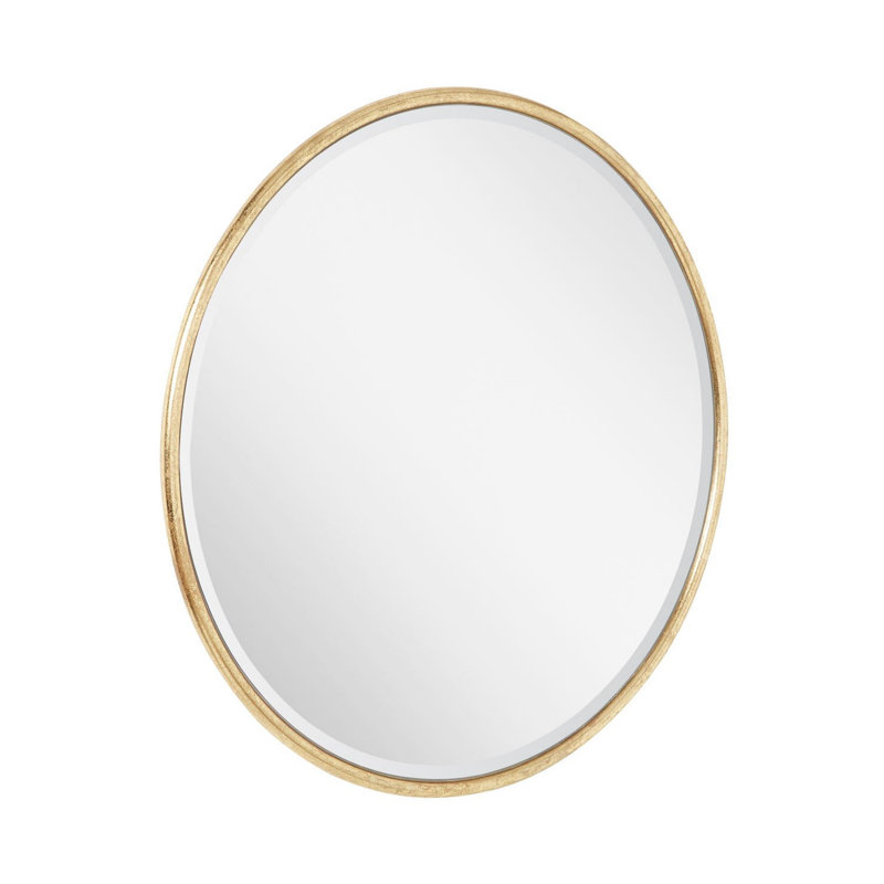 Sobb Round Decorative Vanity Mirror with Gold Gilding, Gold Leaf