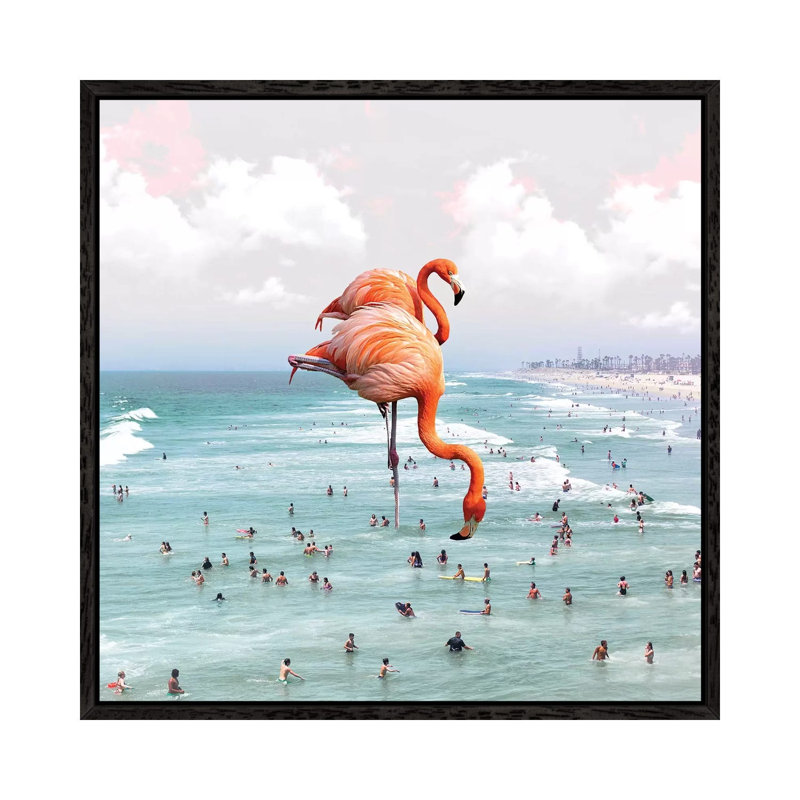 Beaching Around - Print on Canvas, Black Framed, 66.04 cm H x 66.04 cm W
