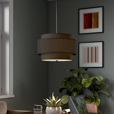 Luminaire suspendu tambour 2 lumières Solomon