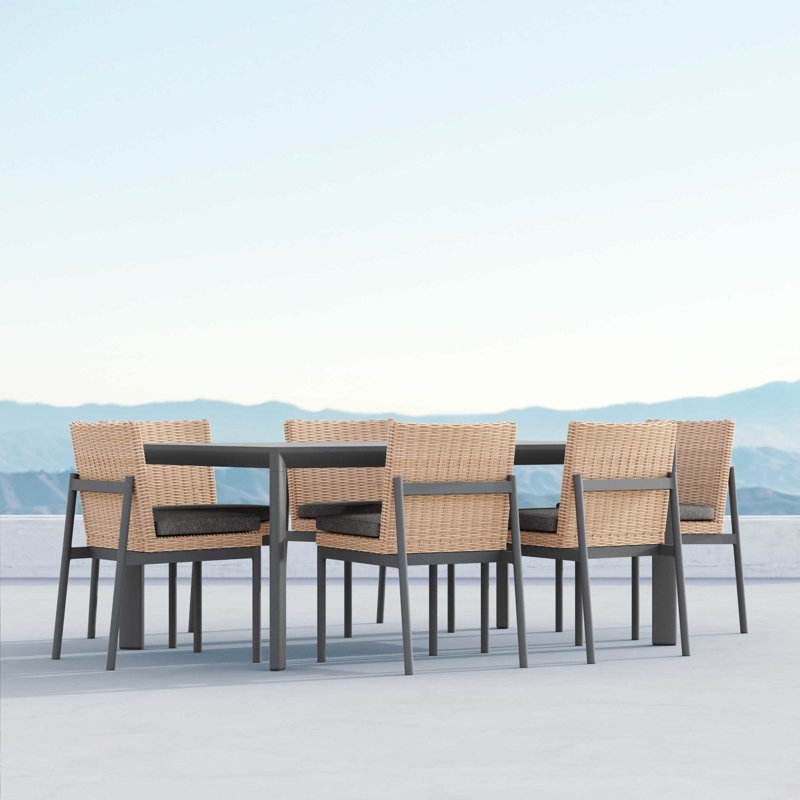 Porto Aluminum Dining Table, Matte Charcoal