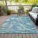 Machine Washable Indoor/Outdoor Xhevrie Teal Rug