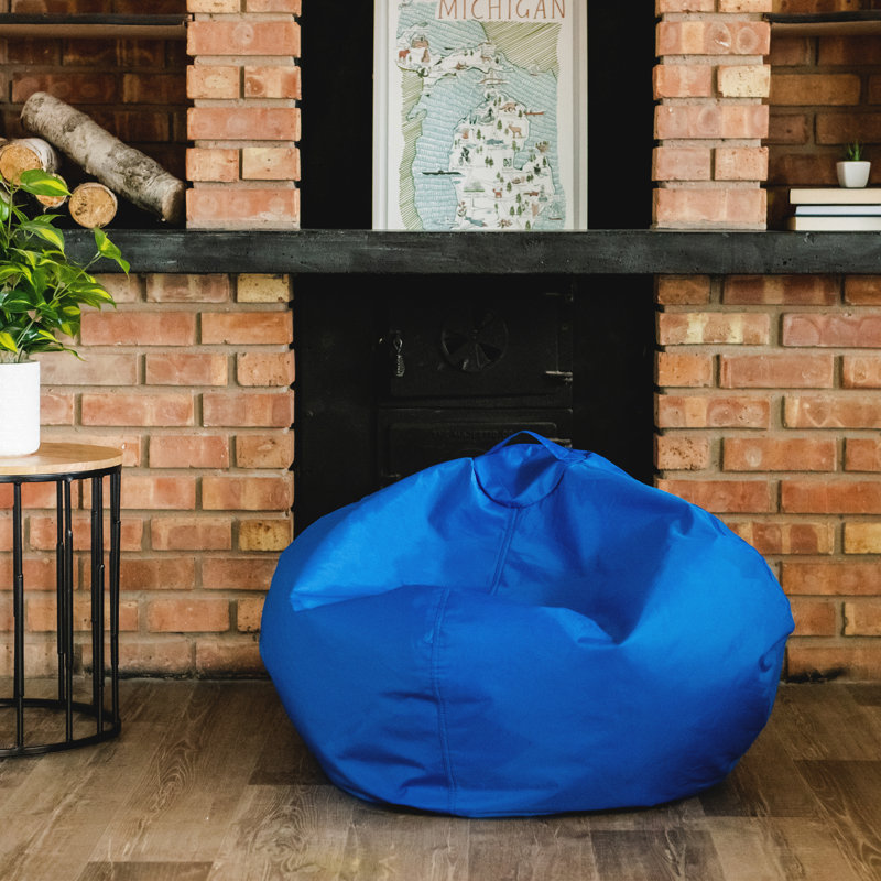 Fauteuil poire Big Joe Classic, Mélange de polyester saphir, H 16 po x l 27,5 po x P 27,5 po