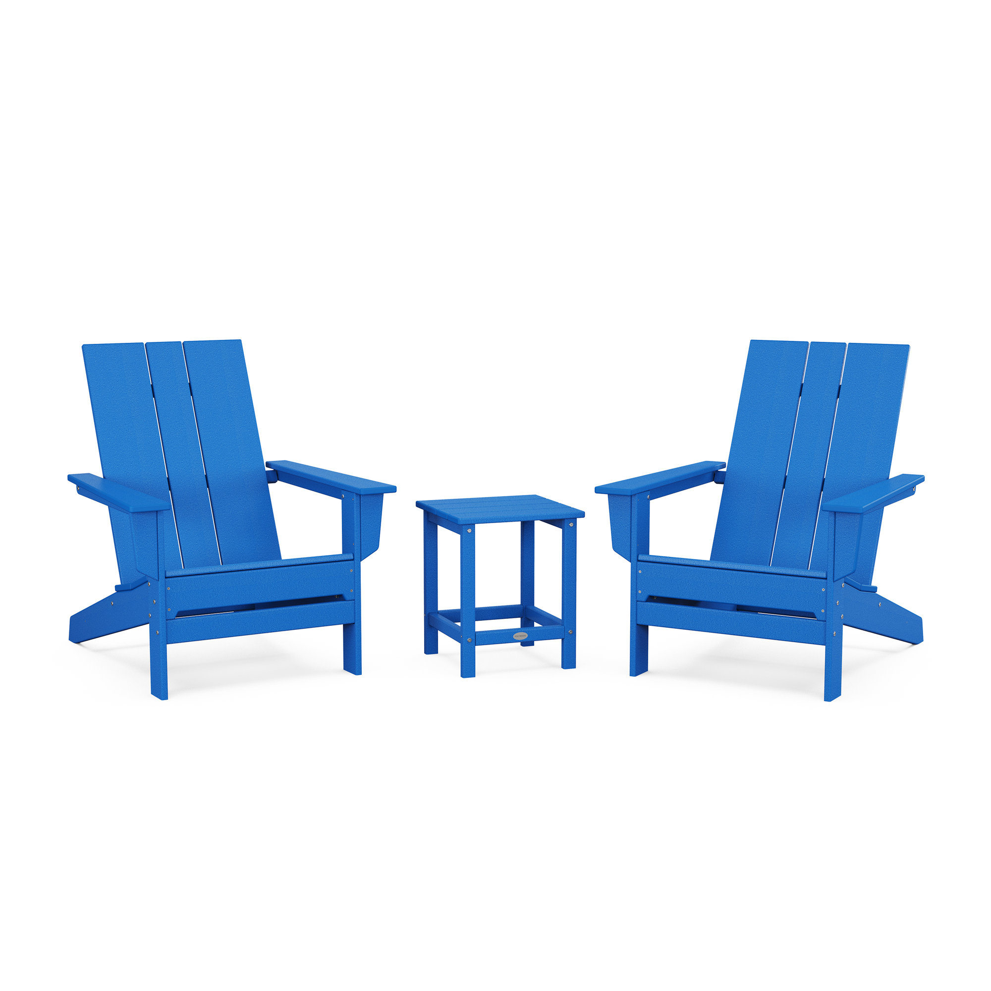 POLYWOOD x AllModern Adirondack Chairs with Table, Pacific Blue