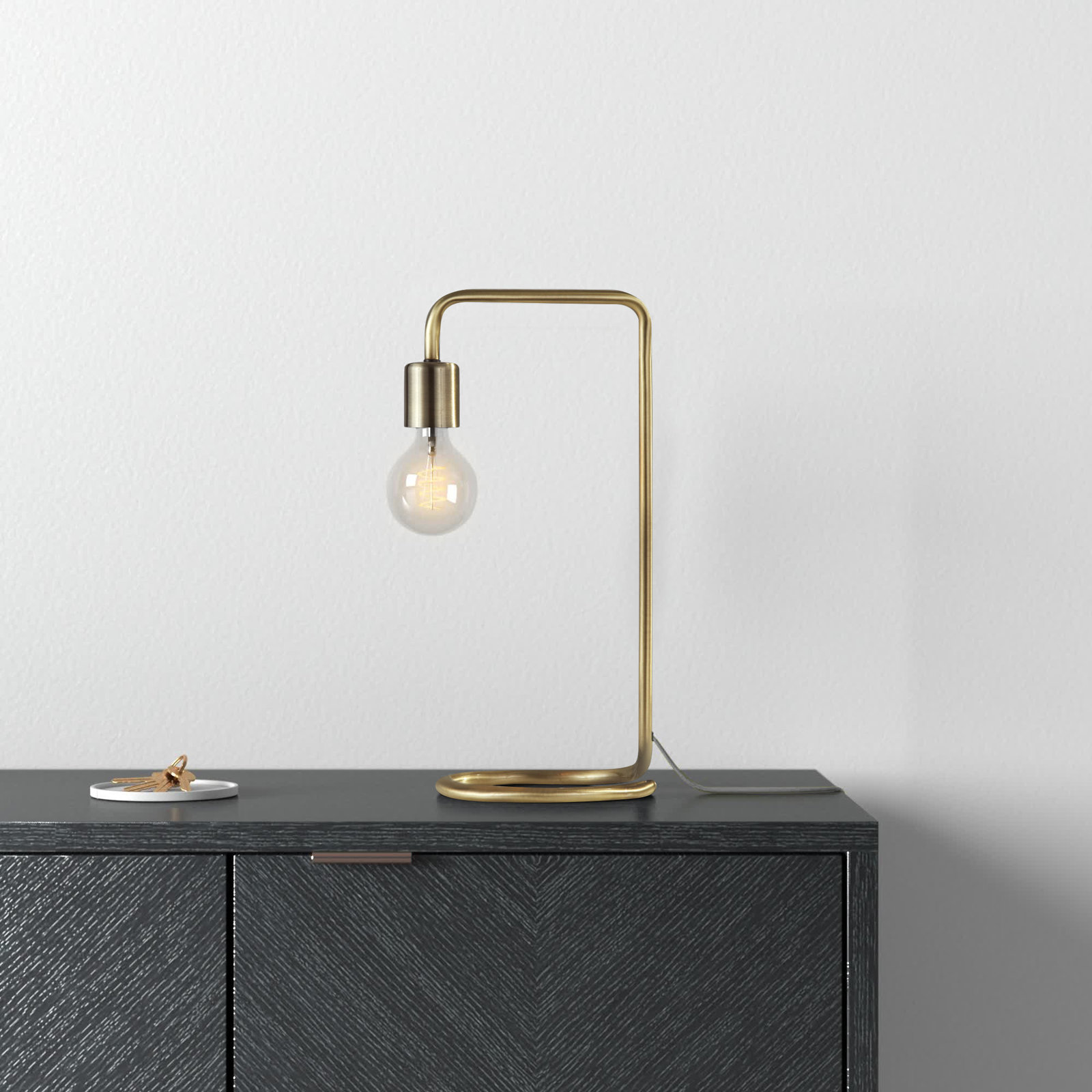 Fuse Metal Table Lamp, Antique Brass