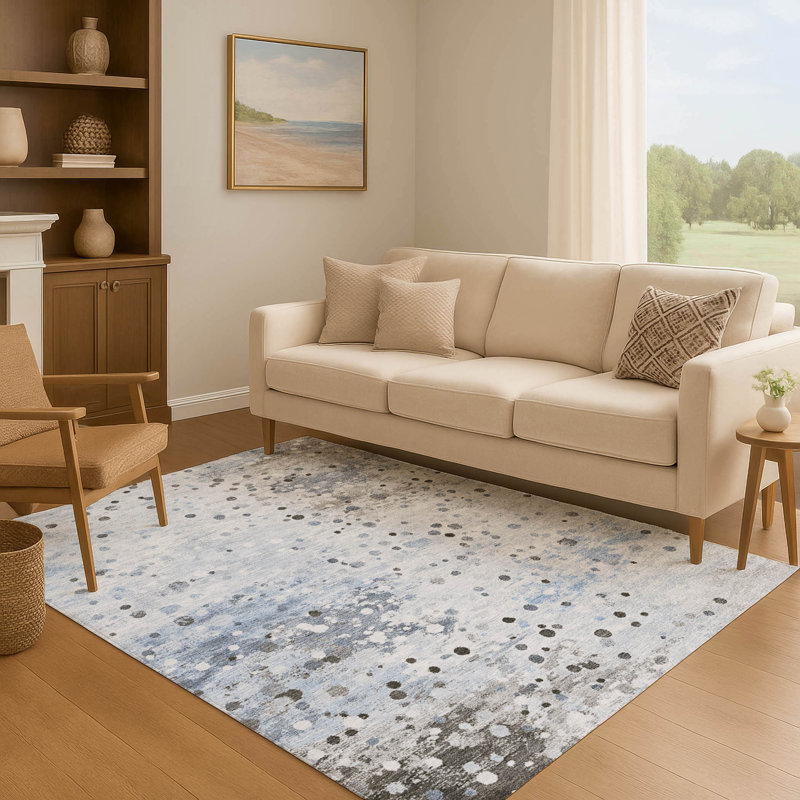 Premium Machine Washable Ansley Abstract Rug, Rectangle 3' x 5'