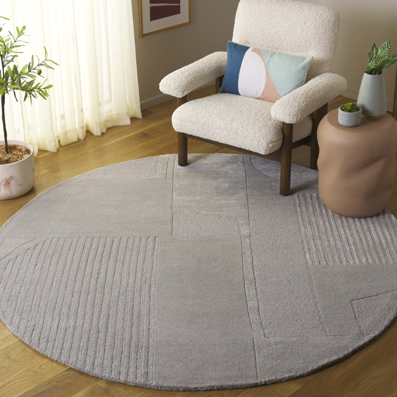 Tapis gris Fifth Avenue 251, Rond 6 pi