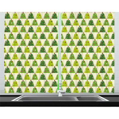 Floral Ruffled Kitchen Curtain