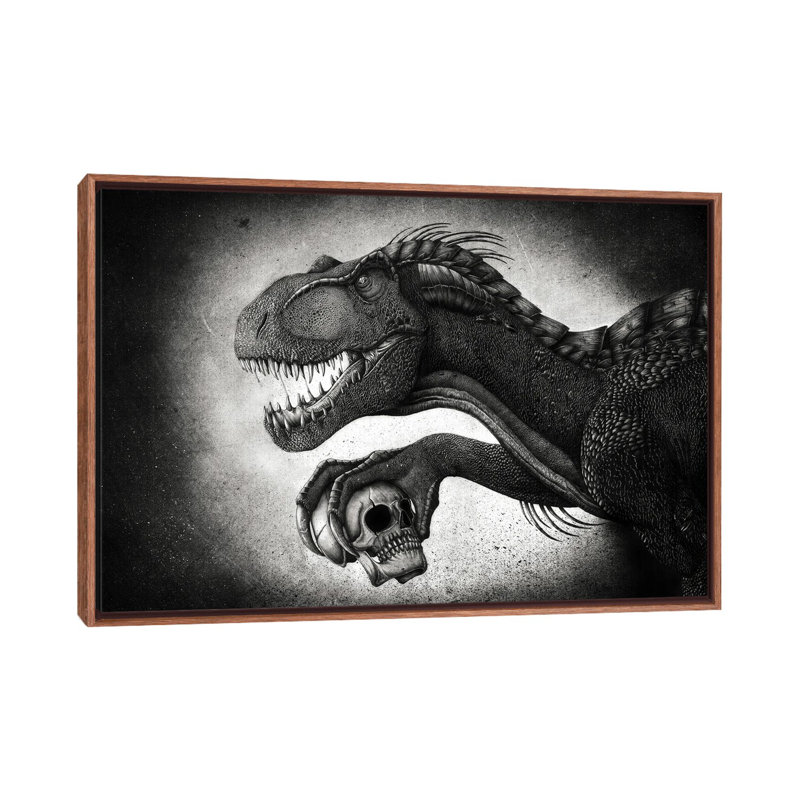 Indoraptor Dinosaur Grasping A Skull With Its Talon by Aram Papazyan - Print on Canvas