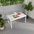 55 Inch White Modern Dining Table, Indoor/Outdoor Multi-Purpose Long Table With Lightweight PP Tabletop with Metal Legs