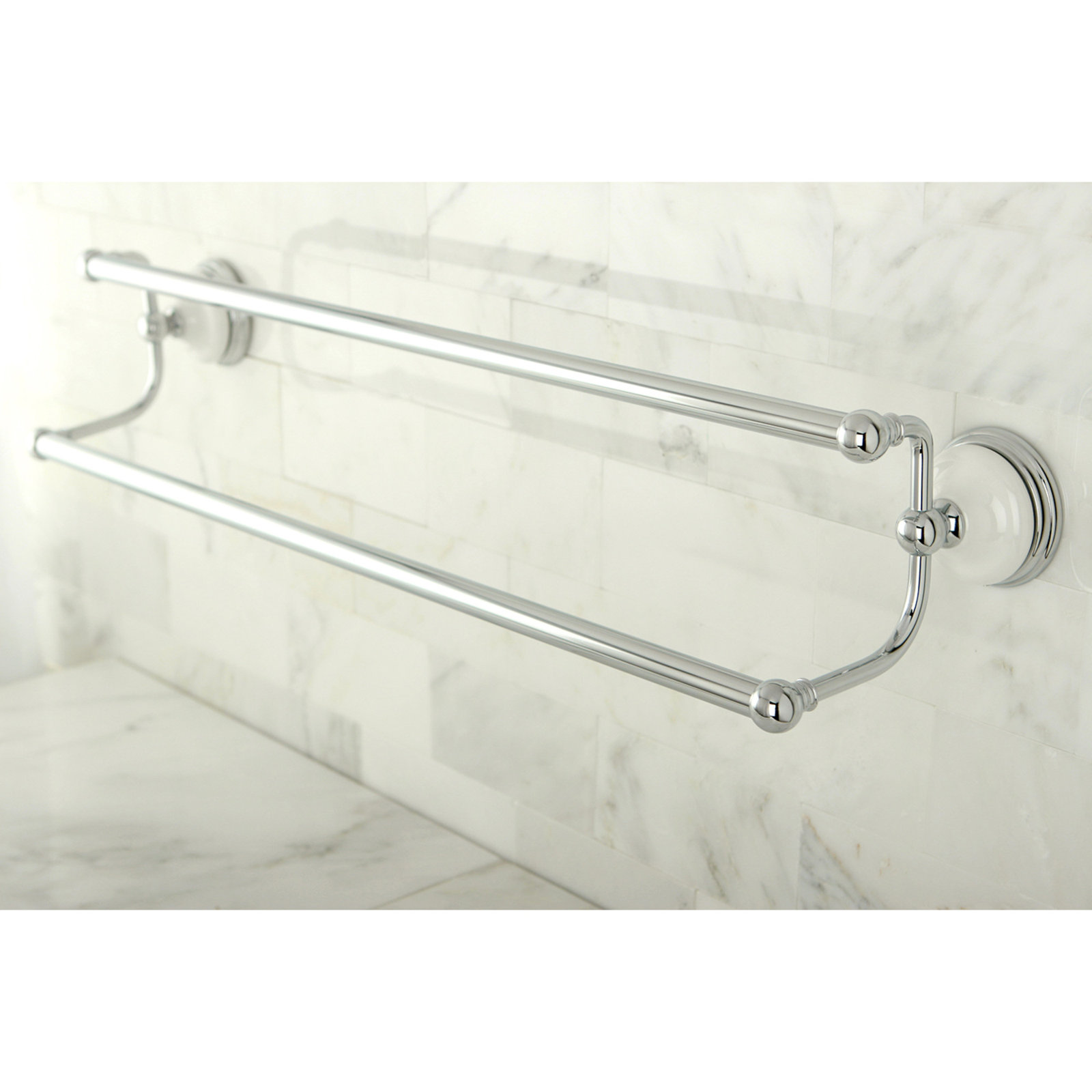 Victorian 24" Dual Towel Bar, Polished Chrome