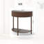 Console 31,5 pouces avec tiroirs 3D Wave, finition grain de bois brun, double rangement-1796905887