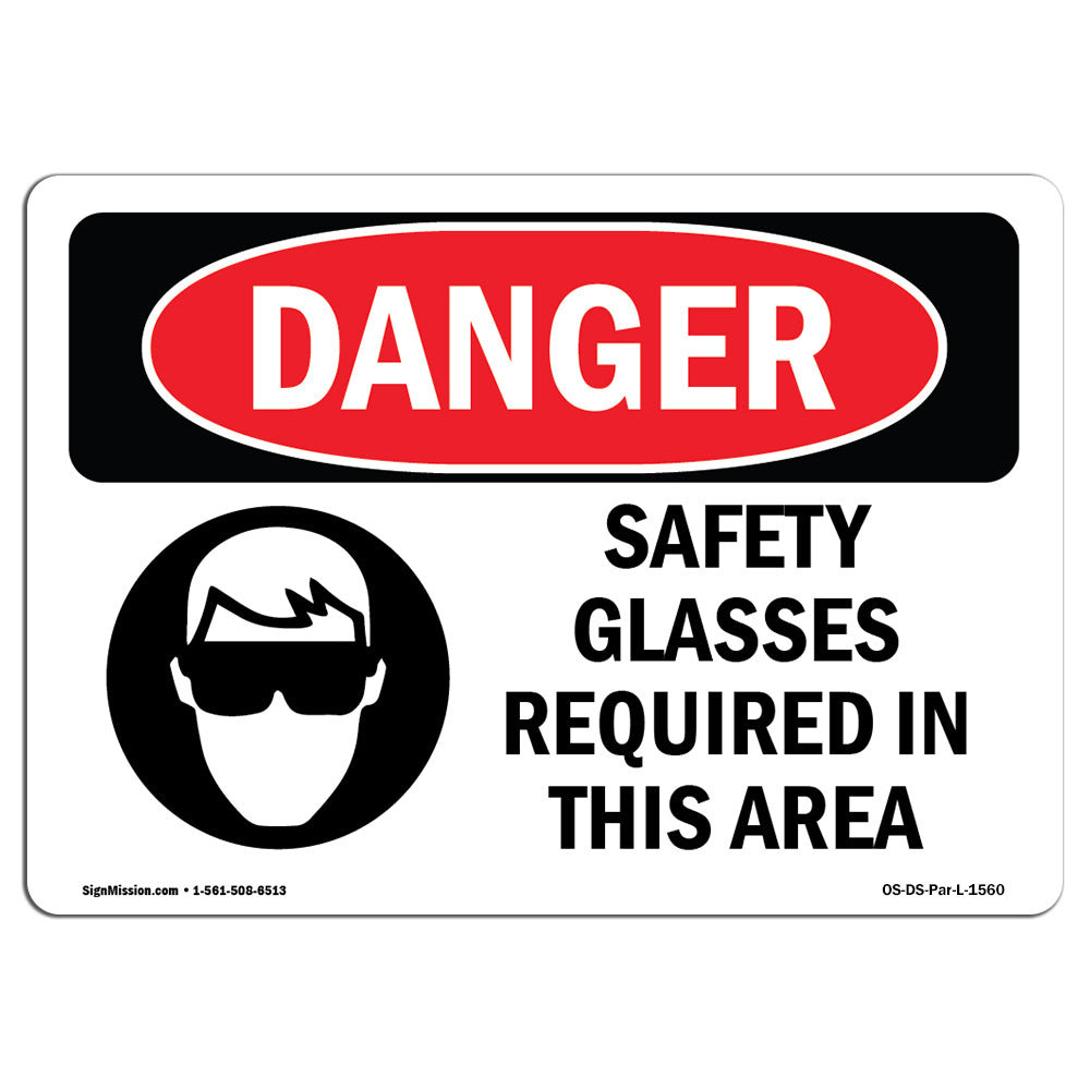 SignMission Safety Glasses Required in This Area Danger Sign | Wayfair