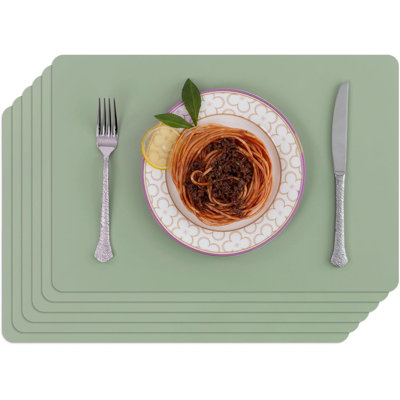 Placemats Set Of 6 Faux Leather