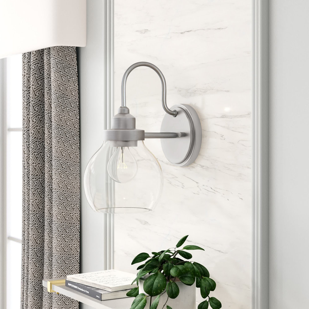 Brekke Glass Armed Sconce Willa Arlo™ Interiors 