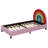 Rainbow Design Upholstered Platform Bed Cute Style Princess Bed