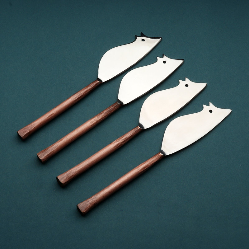 Ahrie INOX Artisans Sundance Ratoncito Épandeur à fromage 4 pièces Ensemble