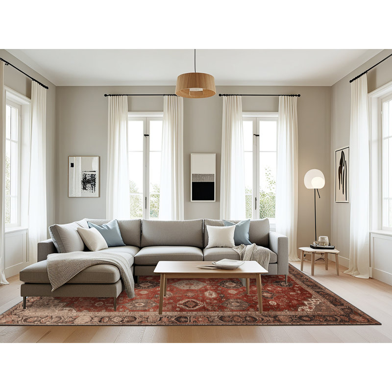 Tapis brun lavable à la machine, Rectangle 8 pi x 10 pi