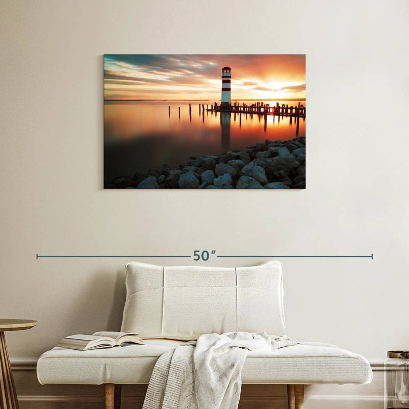 Podersdorf lighthouse sunset Aletra, H 24 po x l 36 po