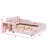 Upholstered Grounded Bed, Mother & Child Bed With Bedside Desk And Little Round Stool-867775452-867775451