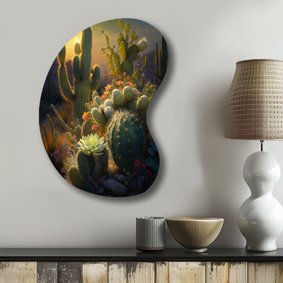 Cordey - Mountains Asymmetrical Metal Wall Decor, Green Unique Shape Metal Art Print