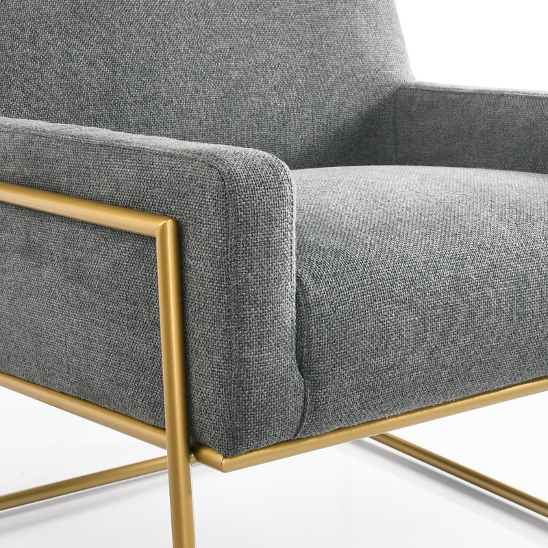 Fauteuil en polyester de 29,5 po Milano, 100 % polyester gris acier