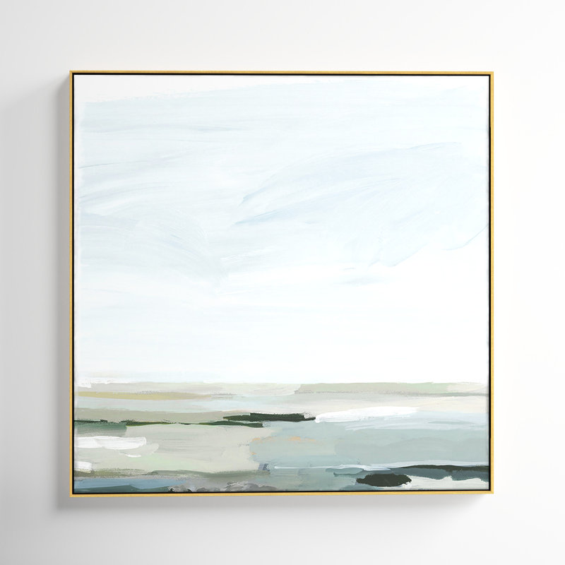 " Pure Stillness " Painting Print, 46.5" H x 46.5" W x 2" D, Gold 