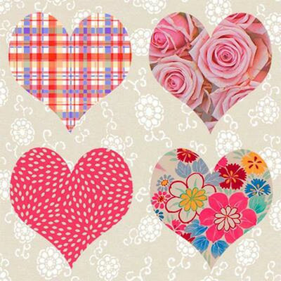 Serviettes jetables en papier Heart Basic
