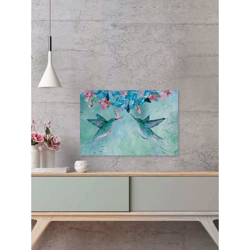 « the chanting oiseaux », reproduction sur toile tendue, H 12 po x l 18 po x P 1,5 po