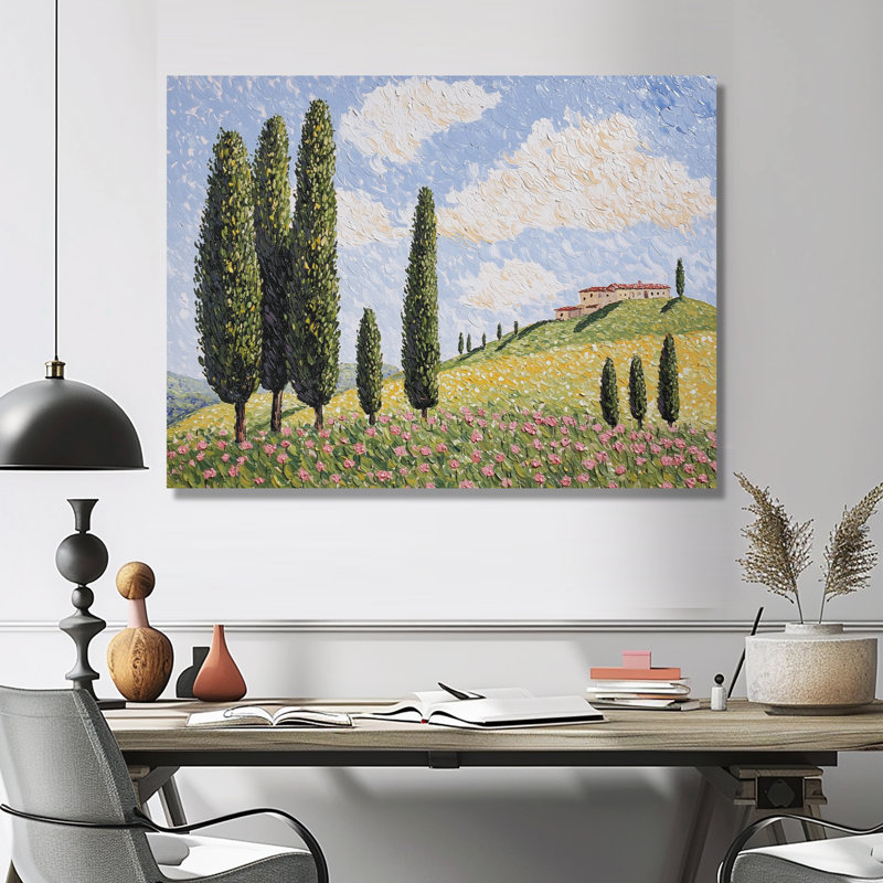 «Geraniums Landscape Inspired» par Vincent I - France, impression sur métal, H 30 po x l 40 po