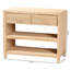Console tressée en rotin naturel avec tiroirs et tablettes - Armoire de rangement de style bord de mer pour vestibule, salon ou chambre à coucher, 35 po