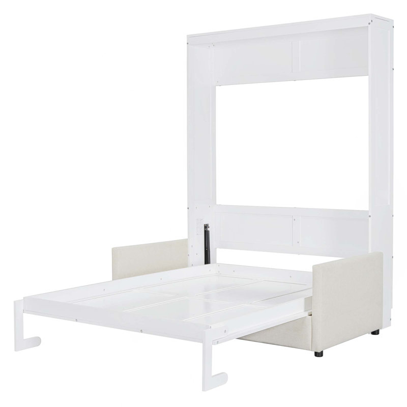 Lit escamotable avec coussin Hoss, Double, Blanc