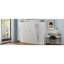 Lit double Space avec deux garde-robes, plateforme solide et tablette de rangement, garde-robe pliable de couleur blanche pour chambre d'amis,