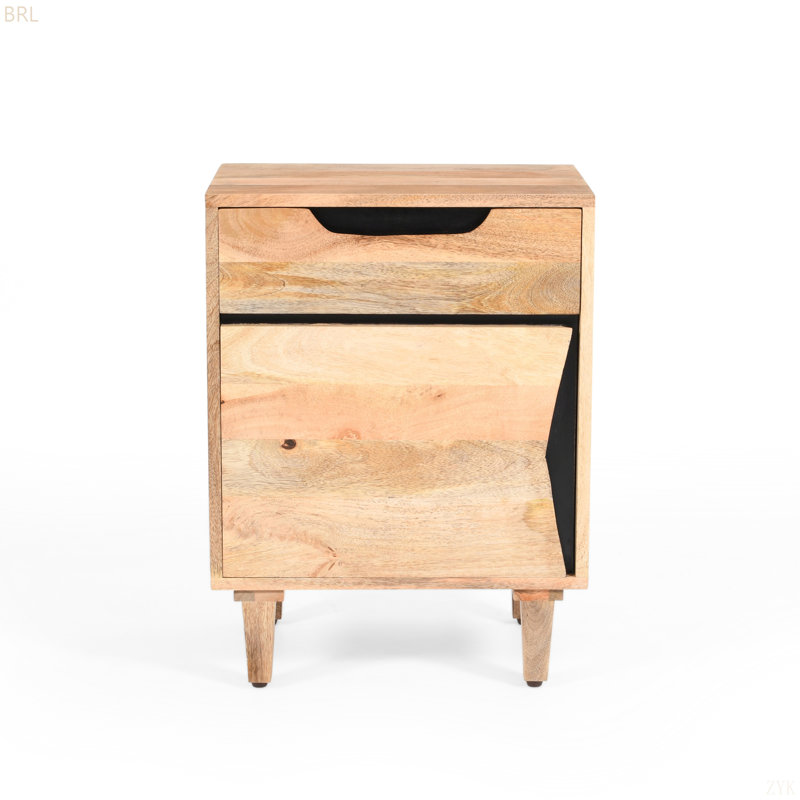Natural Wood Nightstand