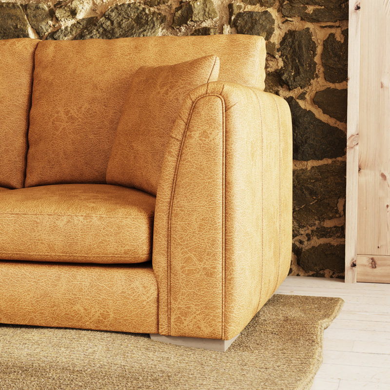 Bablu 3 Seater Faux Leather Sofa , 3, Tan