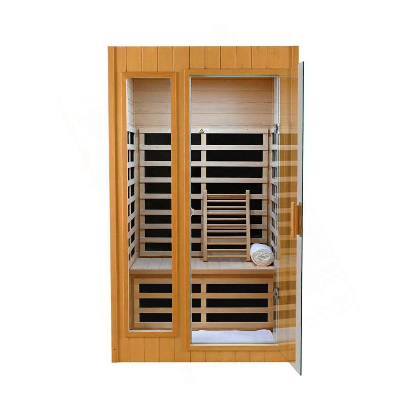 Sauna intérieur à infrarouge lointain à deux places Hemlock, Bois naturel