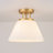 3-Light Tapered Glass Semi Flush Mount