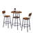 Round Bar Stool Set With Shelves, Stool With Backrest